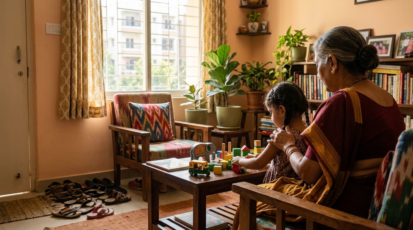 A warm, lived-in family home interior representing the sense of belonging behind a residential community